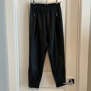 Women’s faux leather, jogger-style pants NWOT
